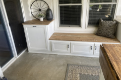 Custom Built Bench with Trash Cans